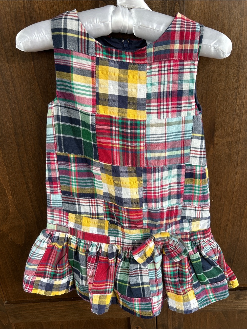 Classic Prep Girls Multi-Color Patchwork Plaid Dress